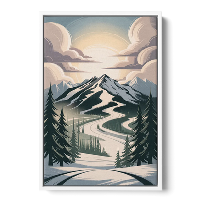 Blackcomb Mountain View - White Frame Canvas