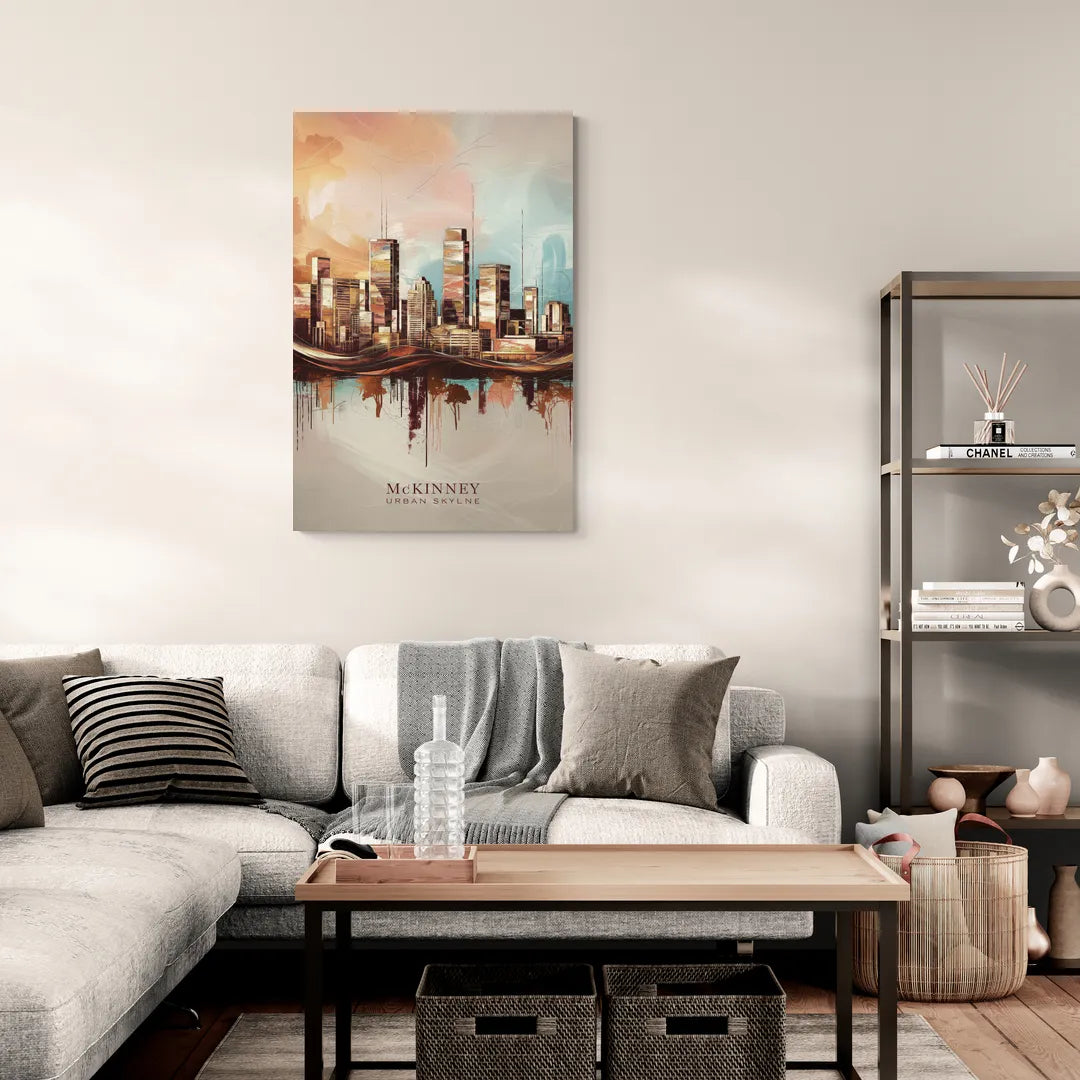 McKinney Urban Skyline - Canvas Wall Art Living Room