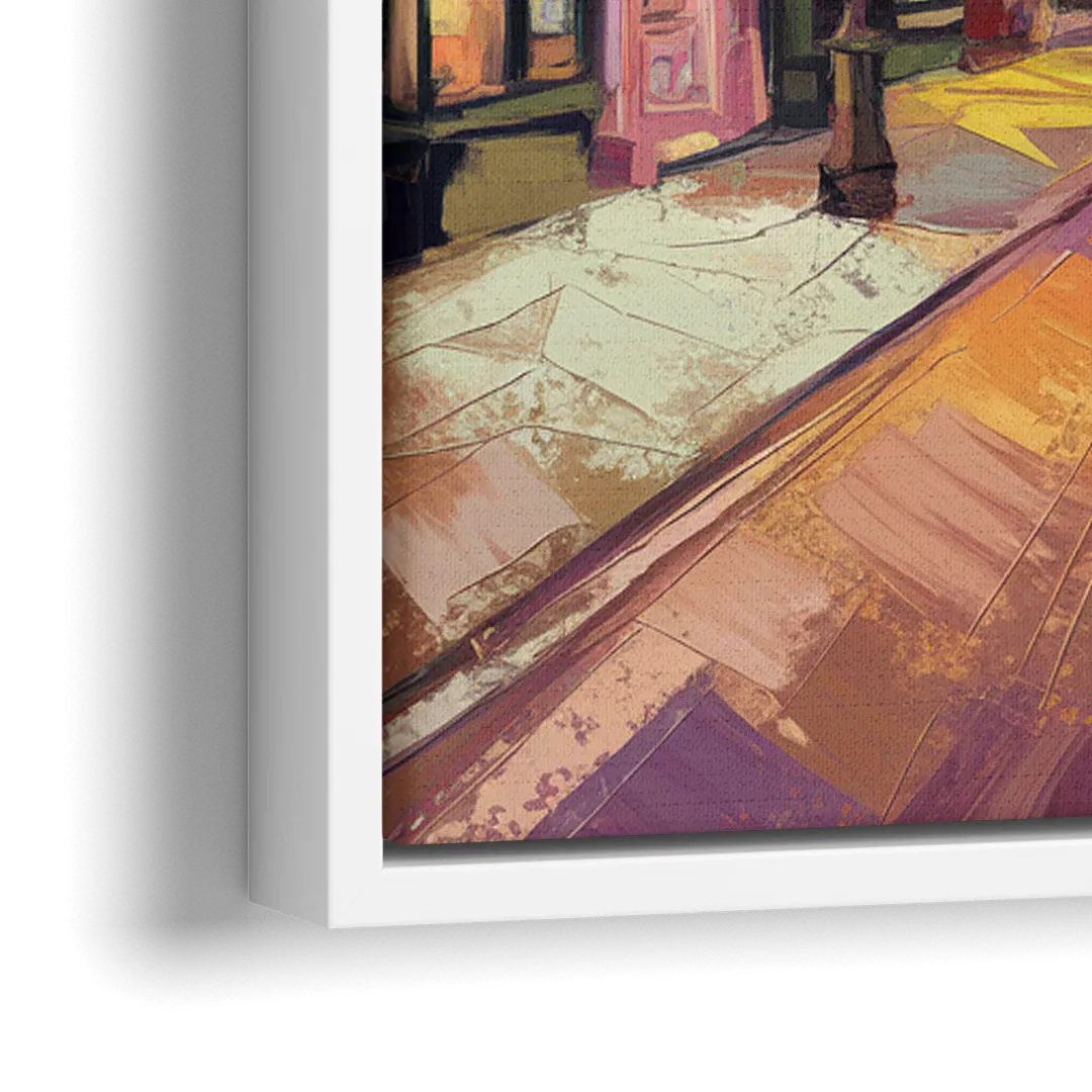 Burlington Historic Downtown - Close-Up White Frame Canvas