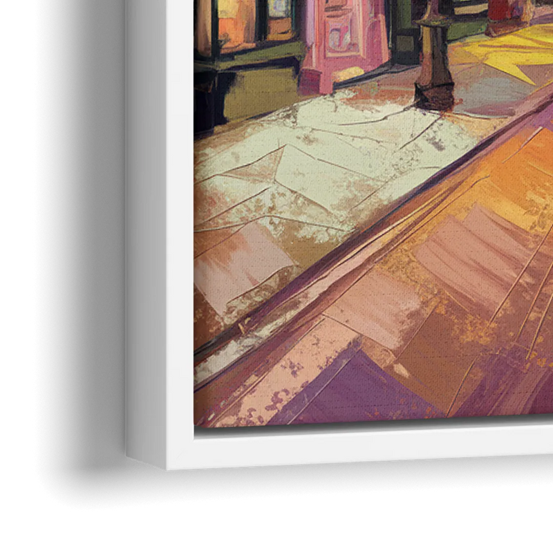 Burlington Historic Downtown - Close-Up White Frame Canvas