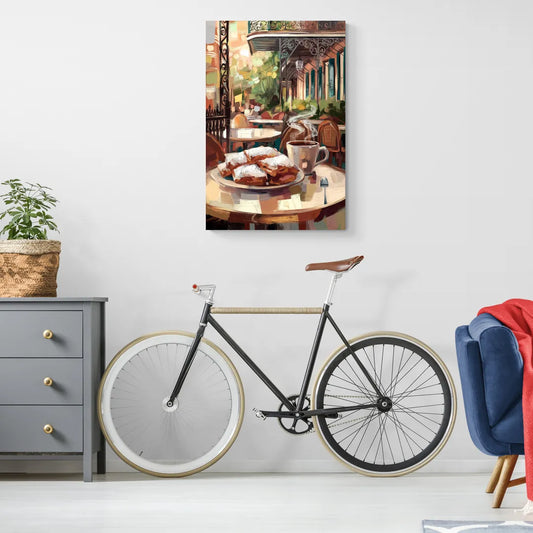 New Orleans Beignets and Coffee - Canvas Wall Art Living Room