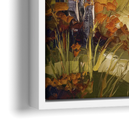 Breckenridge Aspen Forest Autumn - Close-Up White Frame Canvas