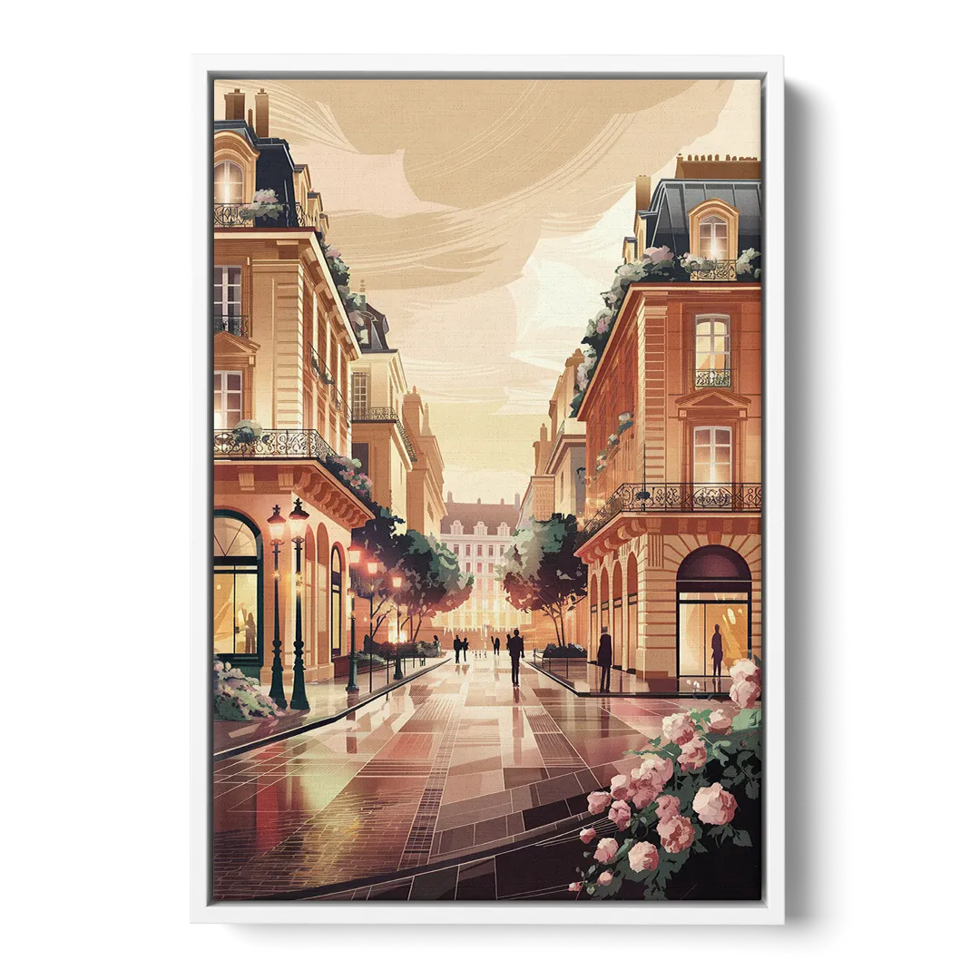 Camden Urban Charm Cityscape - White Frame Canvas