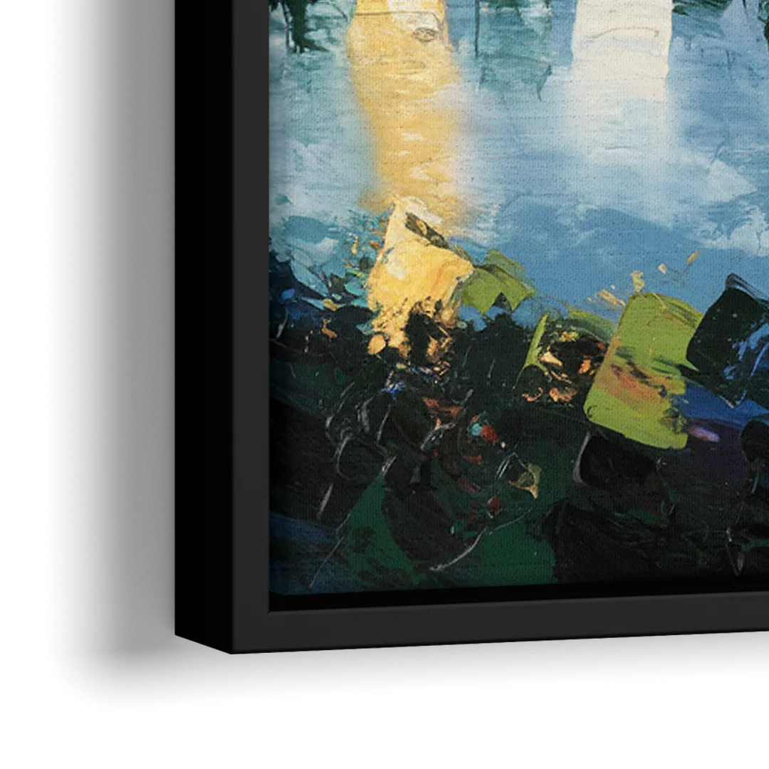 Ashland Skyline at Sunset - Close-Up Black Frame Canvas