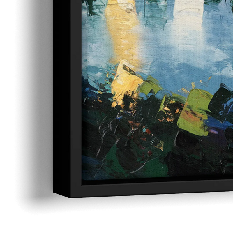 Ashland Skyline at Sunset - Close-Up Black Frame Canvas