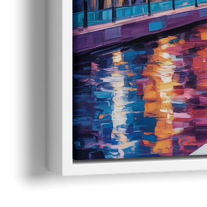 Montreal Cityscape - Close-Up White Frame Canvas