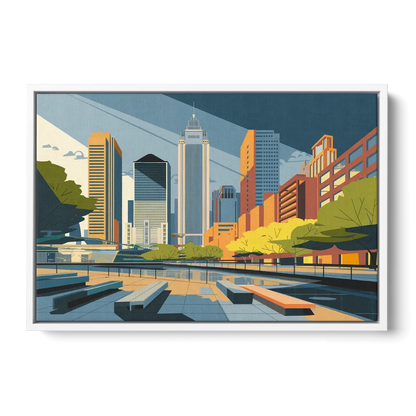 Jersey City Urban Architecture - White Frame Canvas
