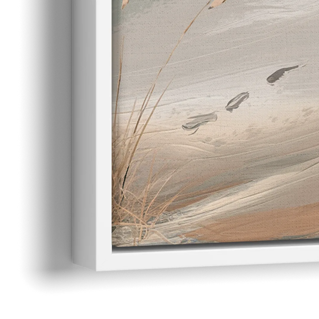 Virginia Beach Sand and Surf - Close-Up White Frame Canvas