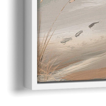Virginia Beach Sand and Surf - Close-Up White Frame Canvas