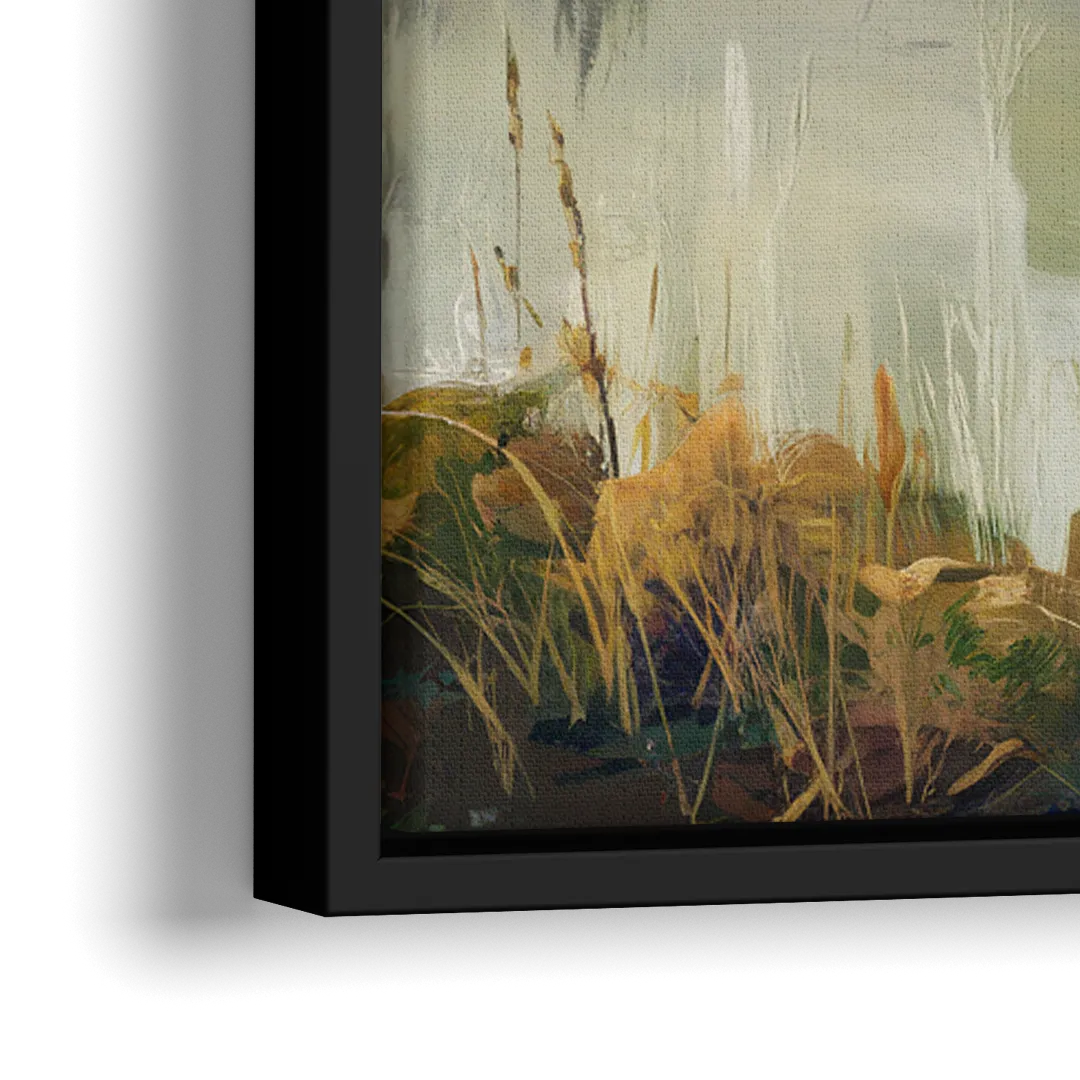 Big Sur Morning Fog - Close-Up Black Frame Canvas