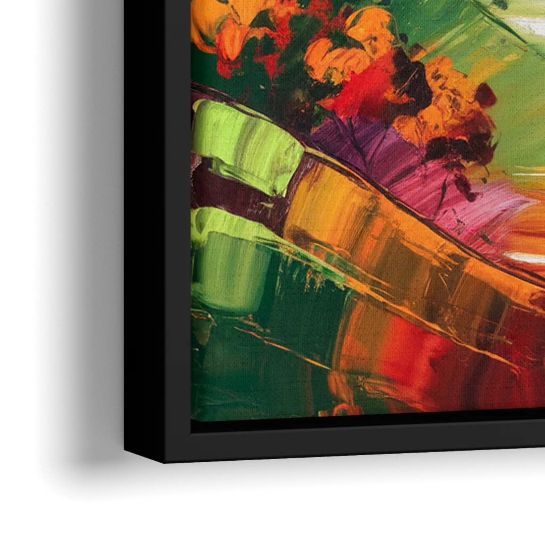 San Jose Nature and Cityscape - Close-Up Black Frame Canvas