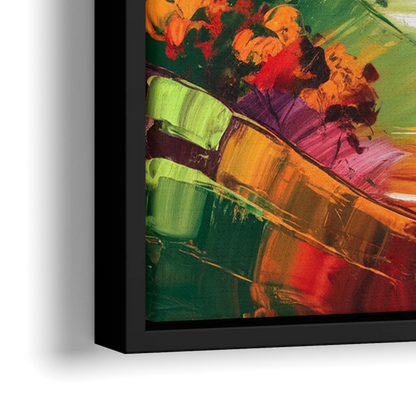 San Jose Nature and Cityscape - Close-Up Black Frame Canvas