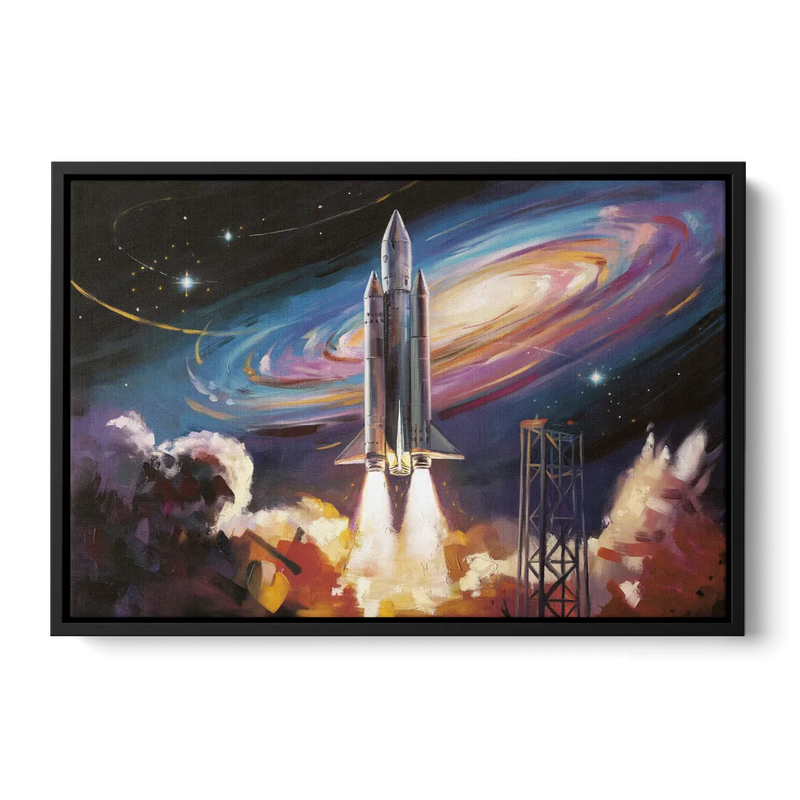 Huntsville Space Center Tribute - Black Frame Canvas