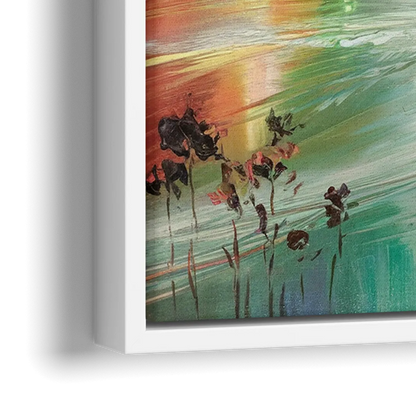 Tampa Skyline at Sunset - Close-Up White Frame Canvas