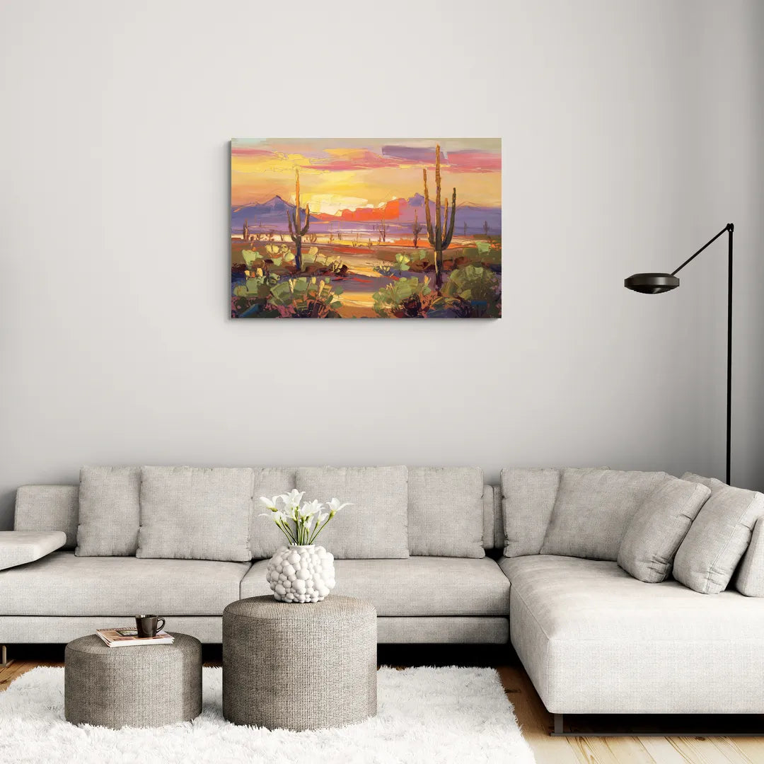Phoenix Desert Horizon Scene - Canvas Wall Art Living Room
