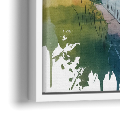 Saint Lawrence River View - Close-Up White Frame Canvas