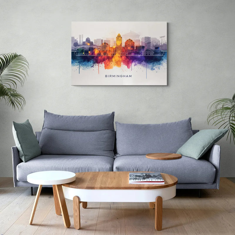 Birmingham Downtown Skyline - Canvas Wall Art Living Room