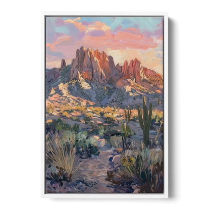 Albuquerque Sandia Mountains - White Frame Canvas