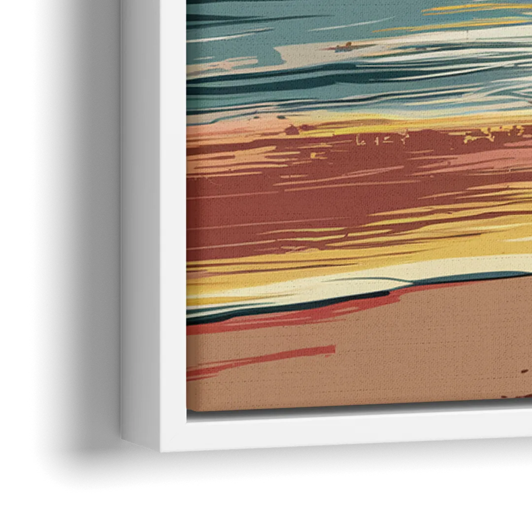 Dunedin Sunset Over Water - Close-Up White Frame Canvas