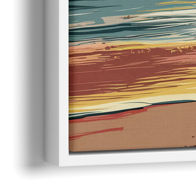 Dunedin Sunset Over Water - Close-Up White Frame Canvas