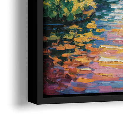 Butchart Gardens Bloom - Close-Up Black Frame Canvas