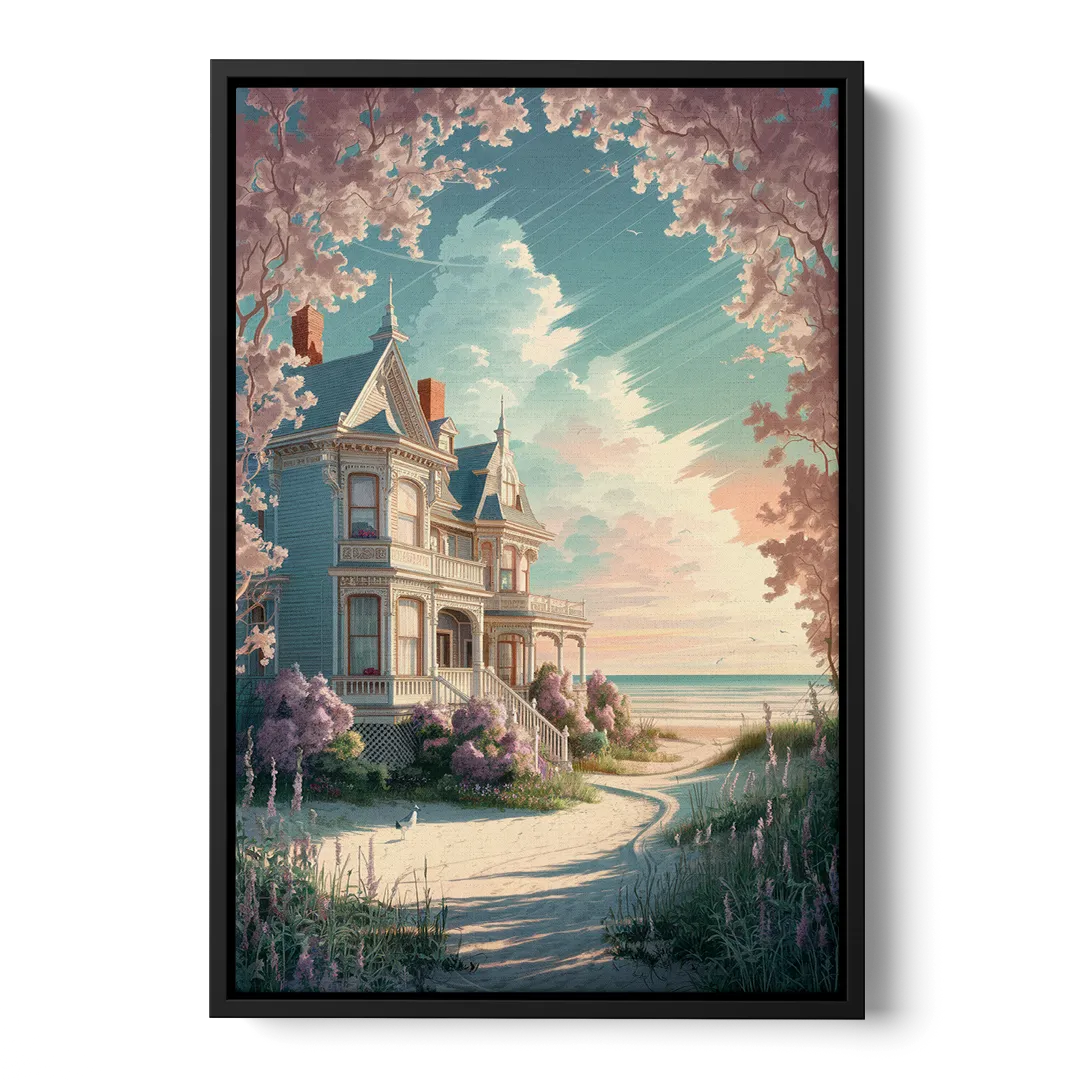 Cape May Victorian Charm - Black Frame Canvas