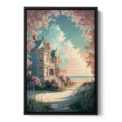 Cape May Victorian Charm - Black Frame Canvas