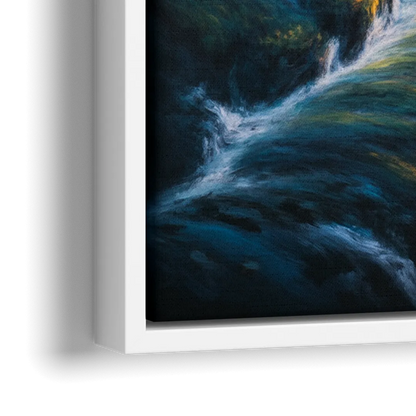 Horseshoe Falls Sunrise - Close-Up White Frame Canvas