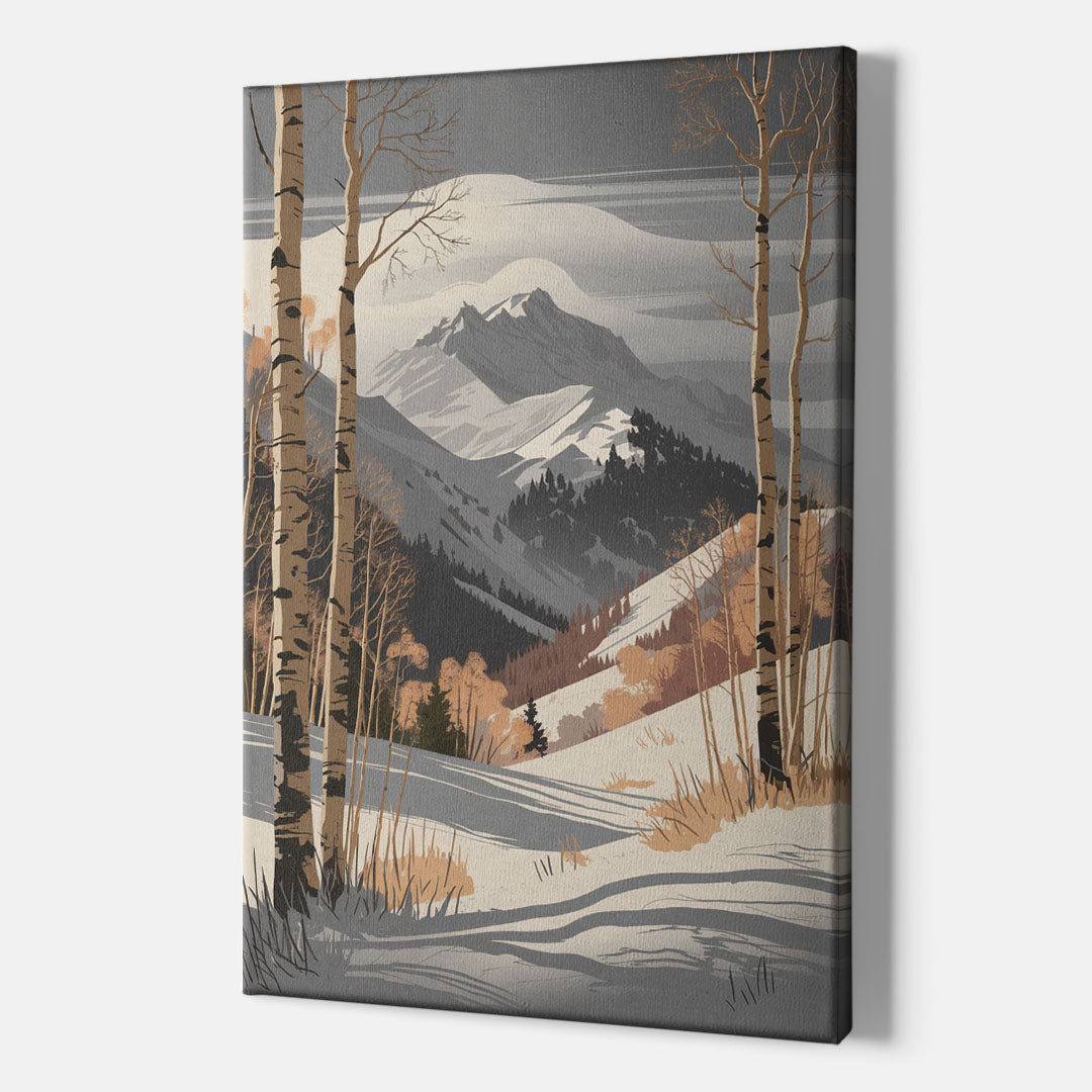 Aspen Snowy Peaks - Canvas Wall Art Indoor