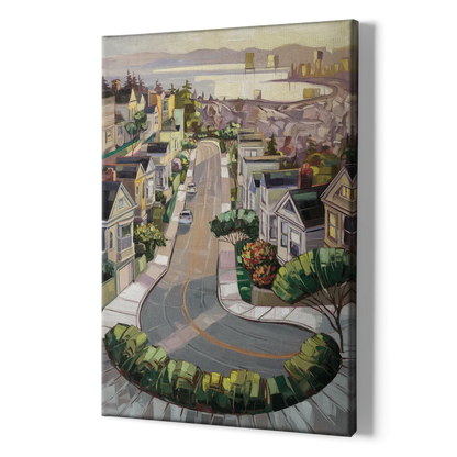 San Francisco Lombard Street Icon - Canvas Print Art Sides