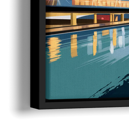 Baltimore Iconic Skyline - Close-Up Black Frame Canvas