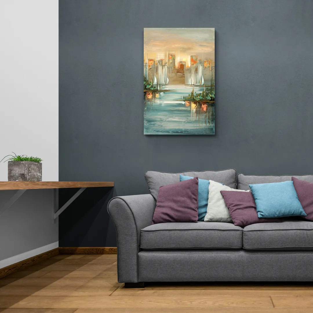 Buffalo Waterfront Tranquility - Canvas Wall Art Living Room