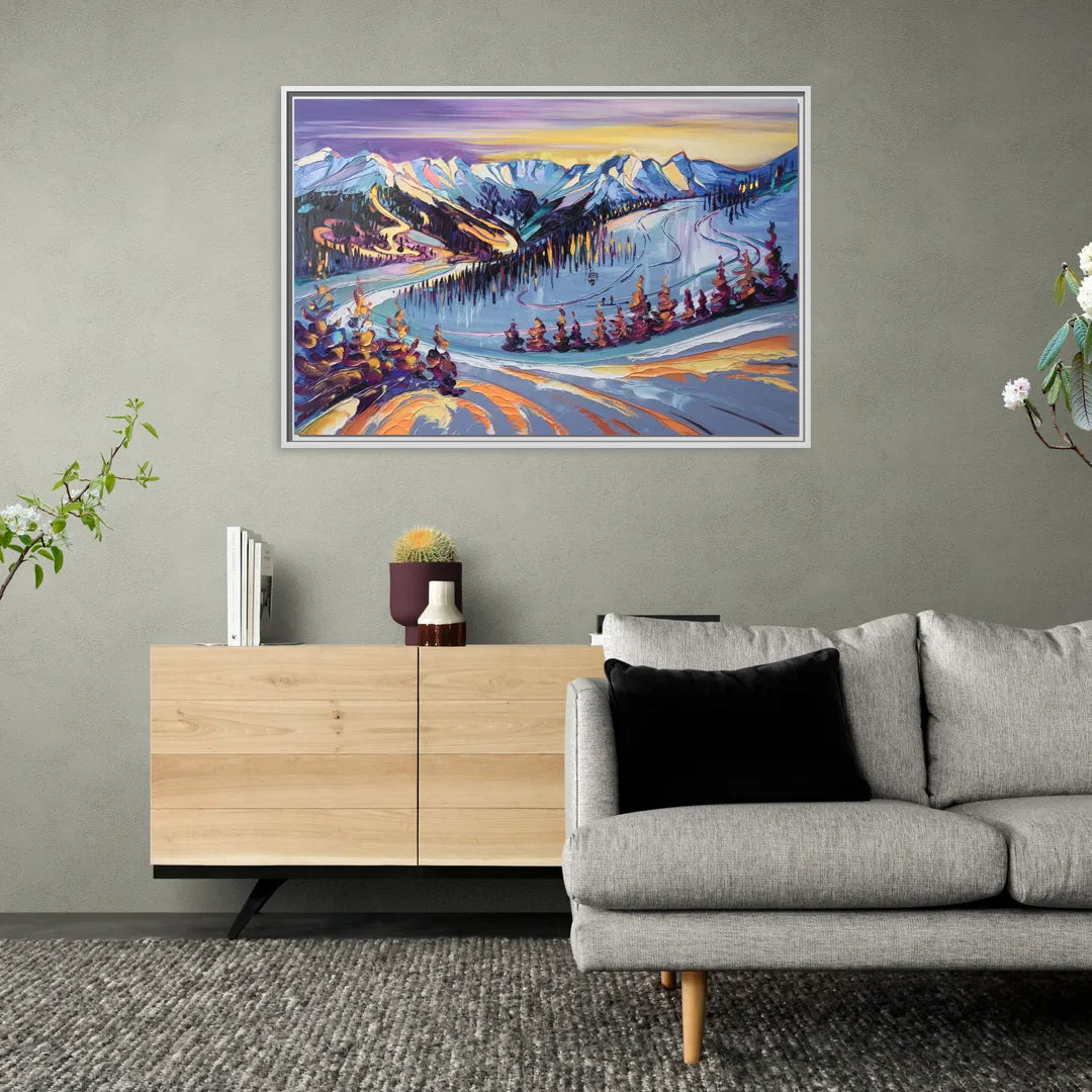 Breckenridge Scenic Trails - Living Room White Frame Canvas
