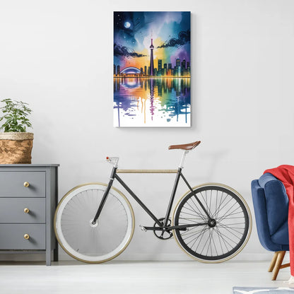 Toronto Skyline at Night - Canvas Wall Art Living Room
