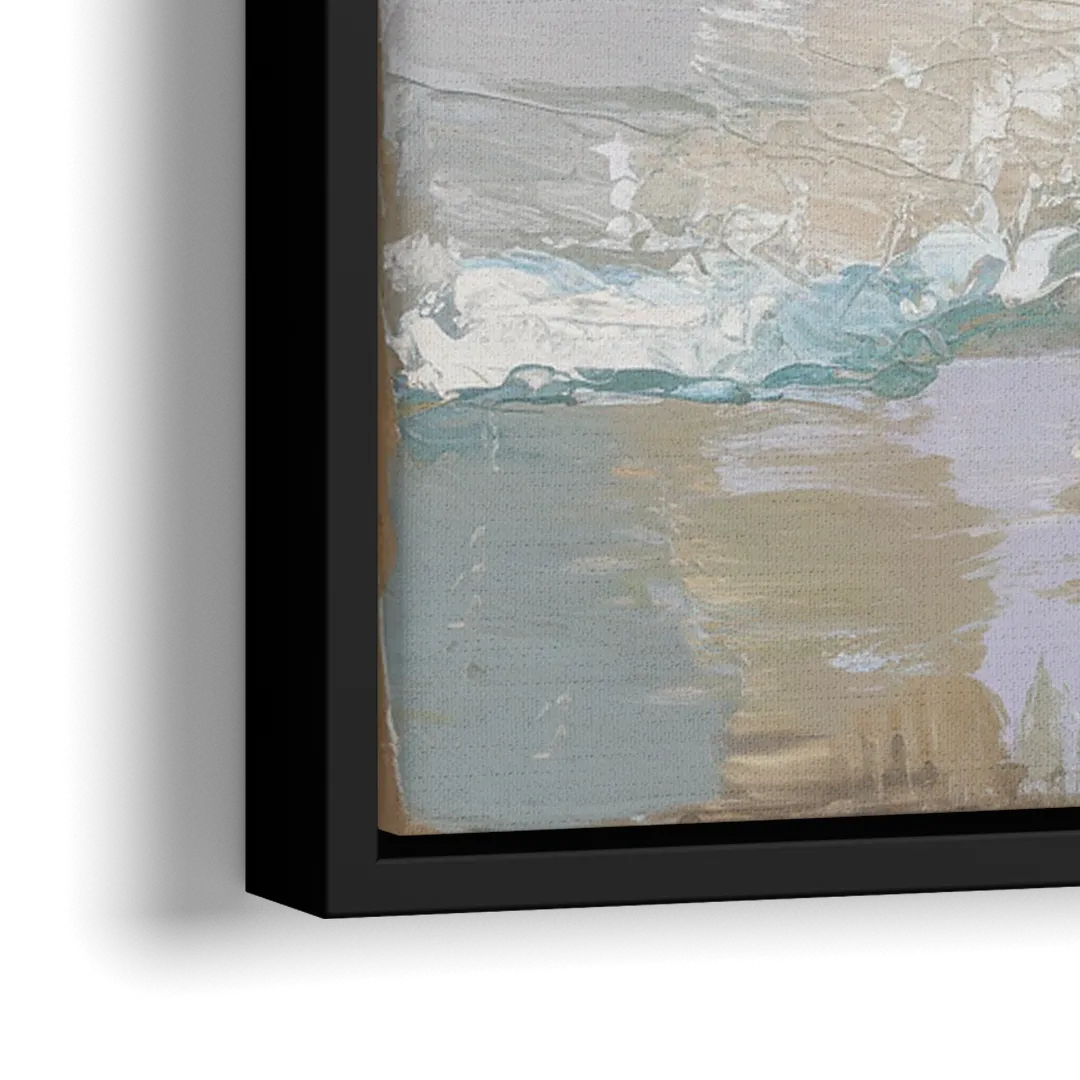 Galveston Seagulls in Flight - Close-Up Black Frame Canvas