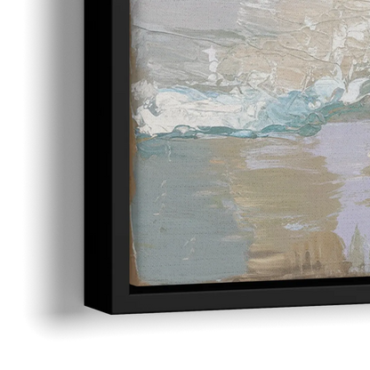 Galveston Seagulls in Flight - Close-Up Black Frame Canvas