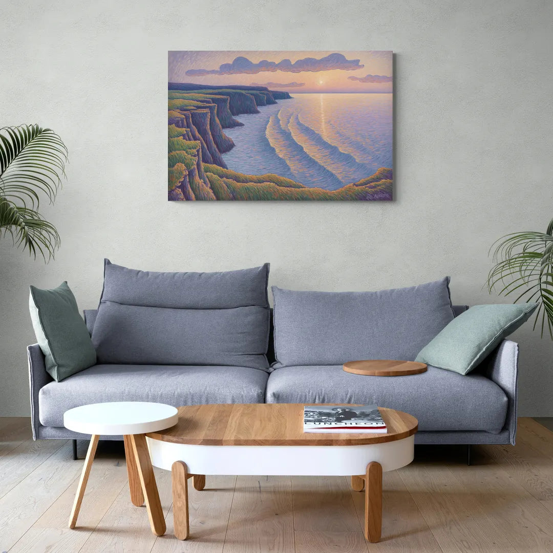 Coastal Cliffs of Newfoundland - Canvas Wall Art Living Room