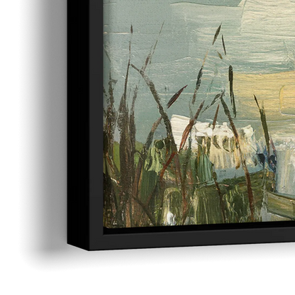 Burlington Peaceful Lakeside - Close-Up Black Frame Canvas