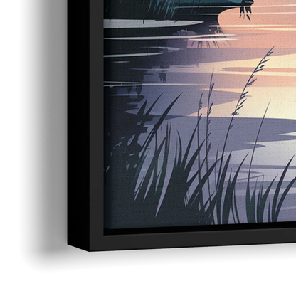 Joseph Serene Waterfront - Close-Up Black Frame Canvas
