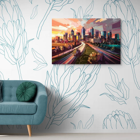 Atlanta Midtown Skyline - Canvas Wall Art Living Room