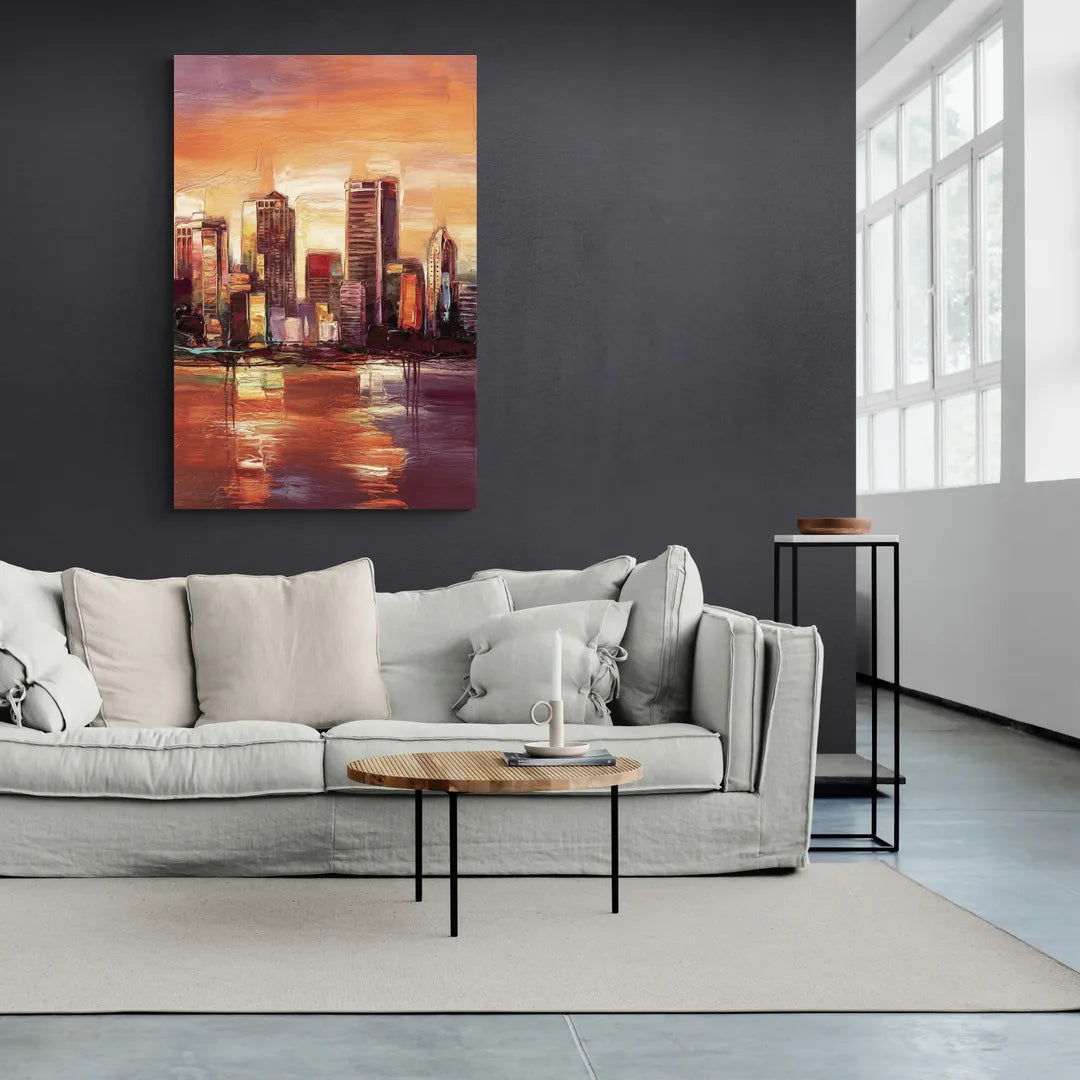 Milwaukee Downtown Skyline - Canvas Wall Art Living Room