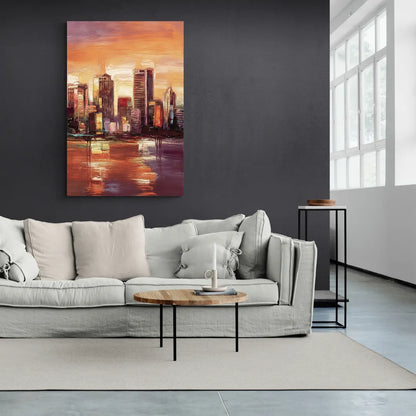 Milwaukee Downtown Skyline - Canvas Wall Art Living Room