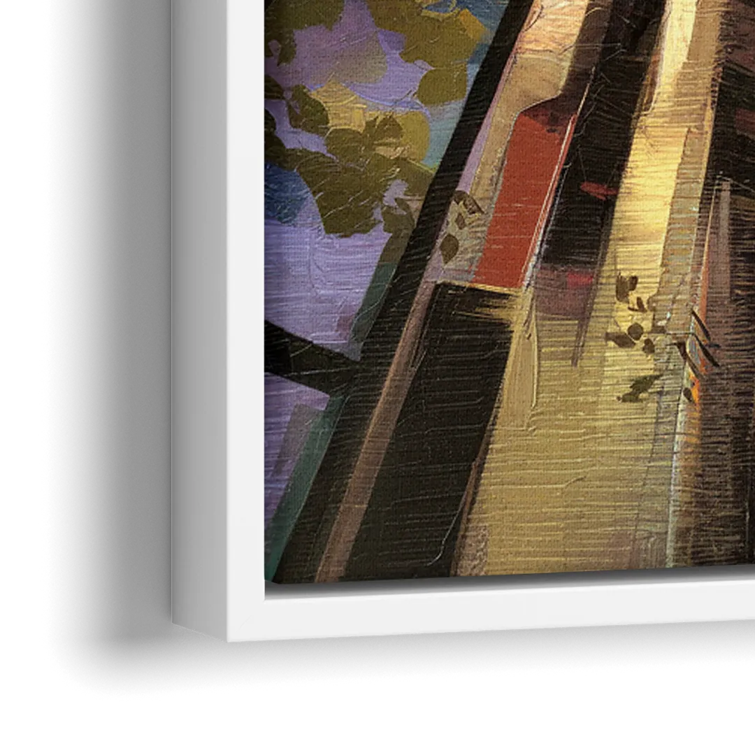 Dallas Modern Architecture - Close-Up White Frame Canvas