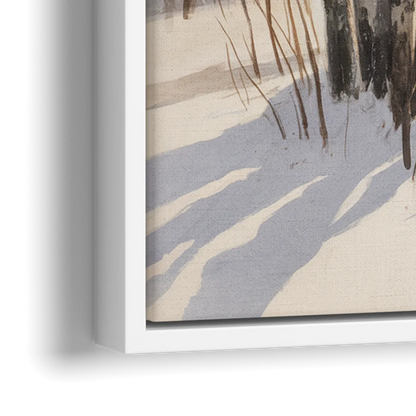 Montreal Winter Charm - Close-Up White Frame Canvas