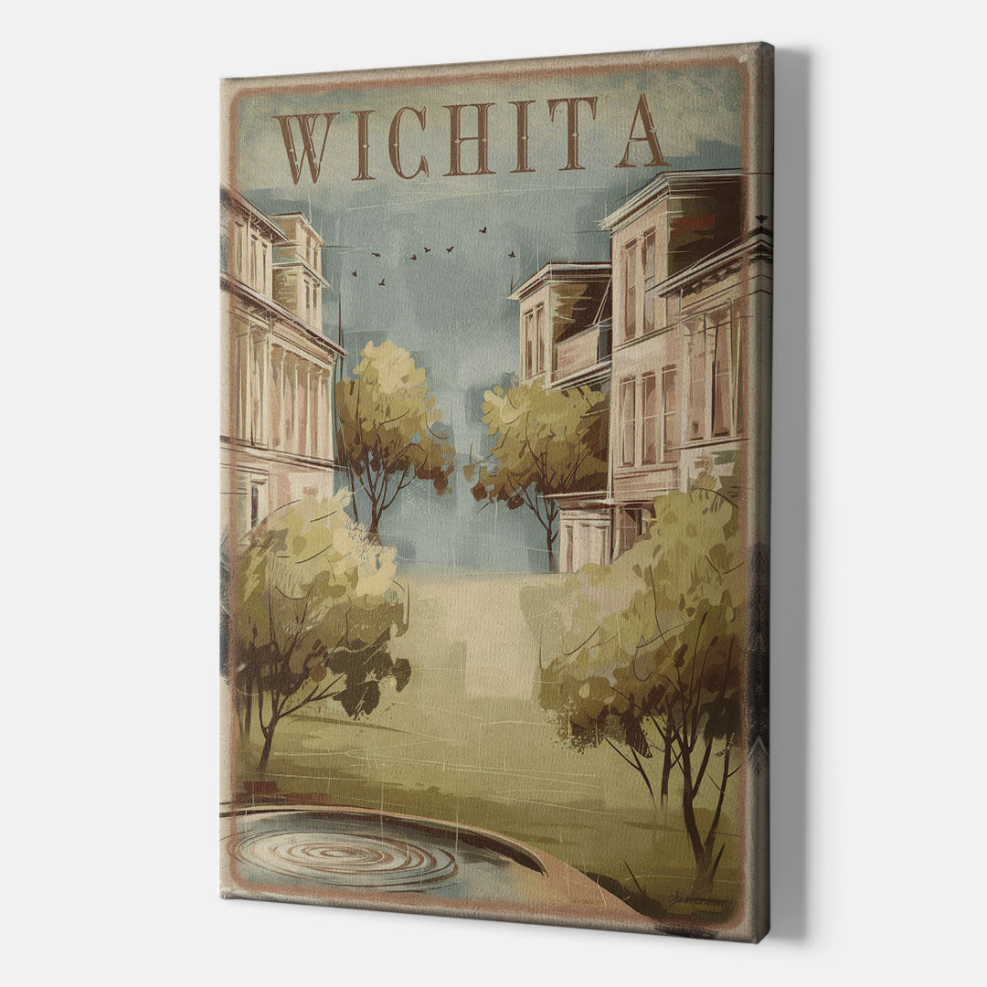 Wichita Vintage Aesthetic - Canvas Wall Art Indoor