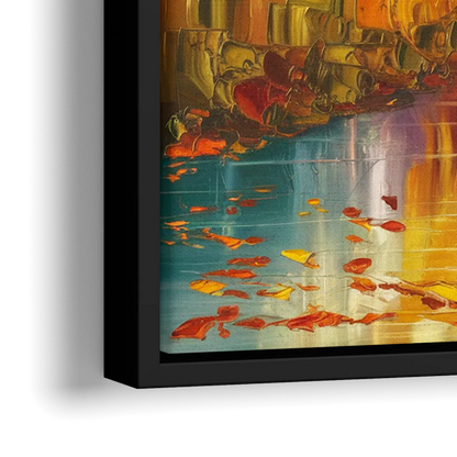 New Hope Autumn Landscape - Close-Up Black Frame Canvas