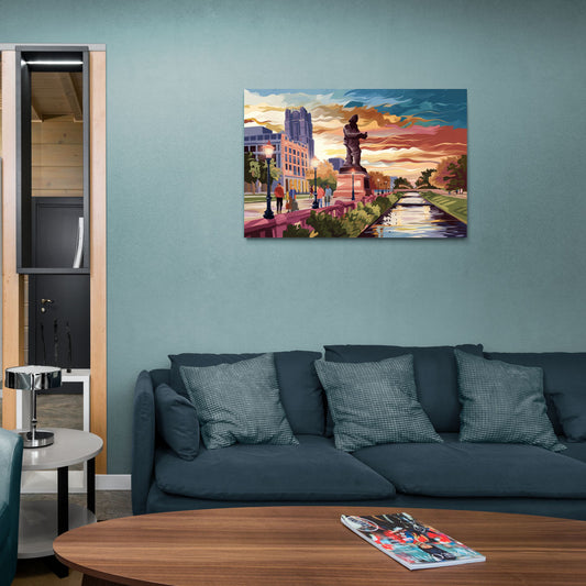 Wichita Historic Landmarks - Canvas Wall Art Living Room