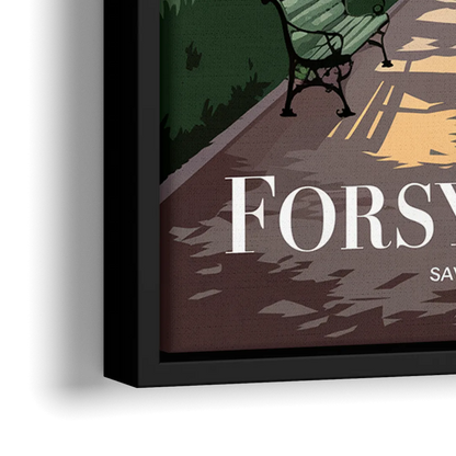 Savannah Forsyth Park Pathway - Close-Up Black Frame Canvas