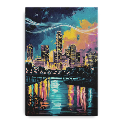 Austin Night Lights - Canvas Wall Art