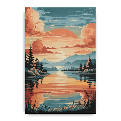 Burlington Sunset Reflections - Canvas Wall Art